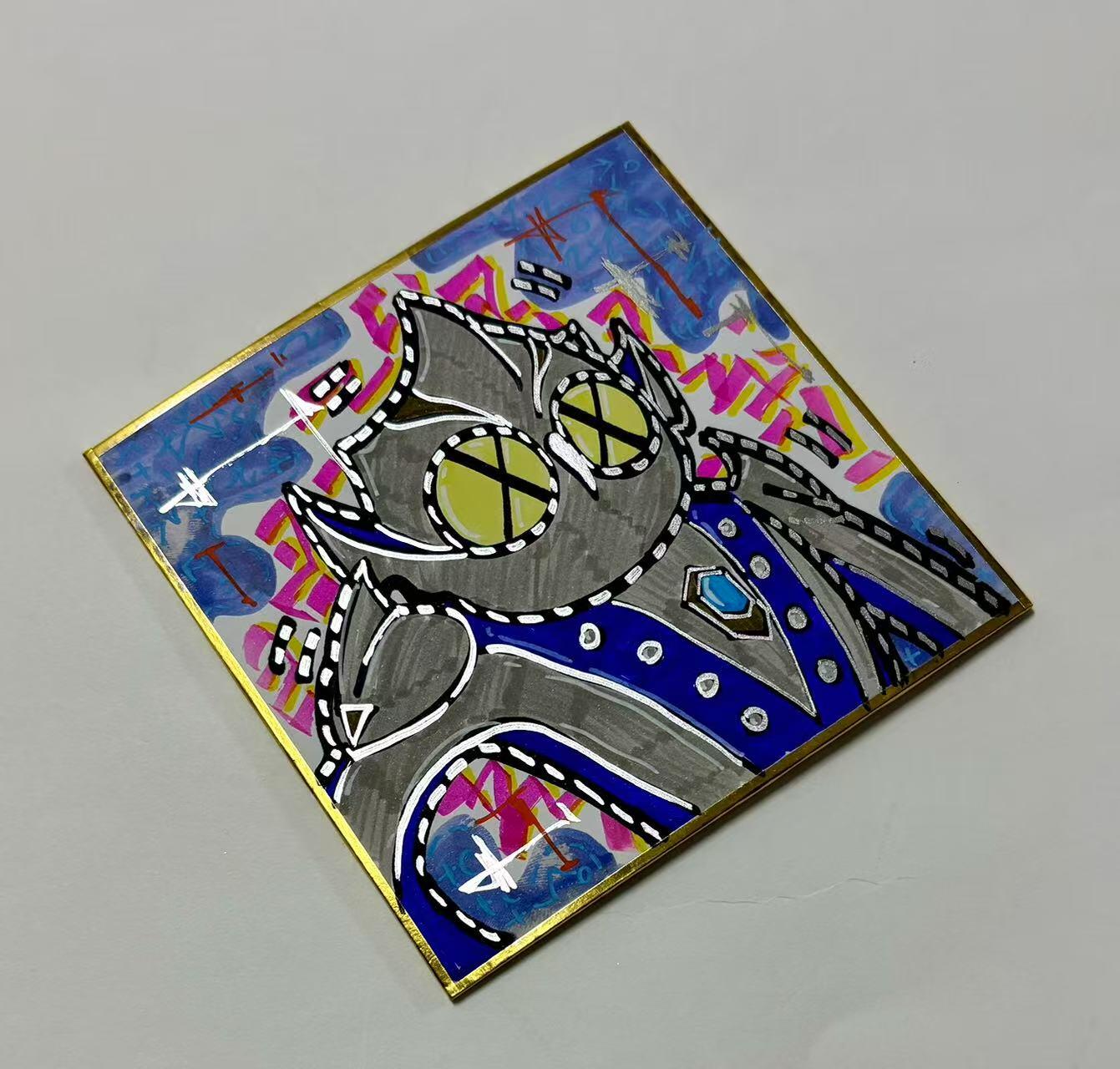 零元拍：歪歪亲笔签名原画色卡，尺寸：12/12厘米，不是复制画哦