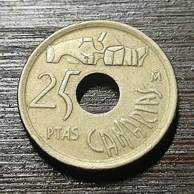 【铜匠收藏】★第113场★散币场，无佣金，30包邮。不满30元，支付5元运费。《接受代拍 代送NGC评级》 - 西班牙 1994年 25比塞塔 加那利群岛 纪念币 铜铝镍币 
