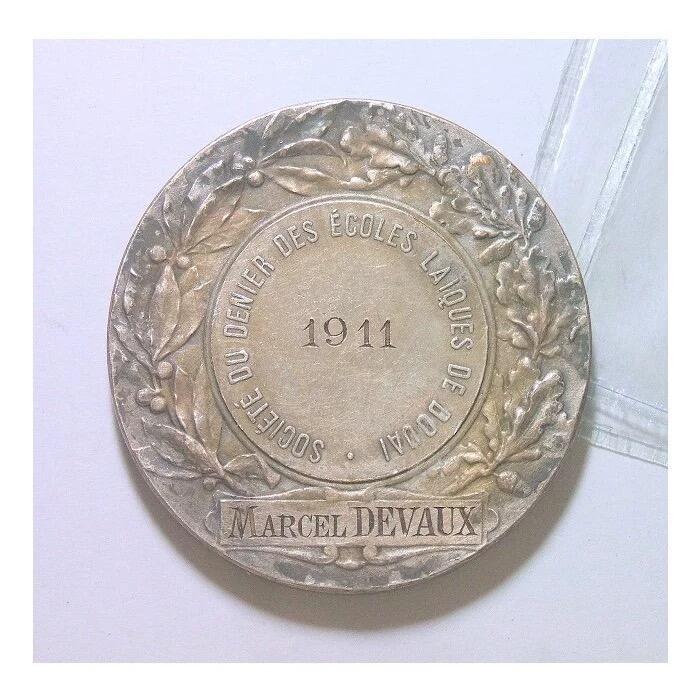 法国1911年 玛丽安娜女神高浮雕精制大镀银章 40MM