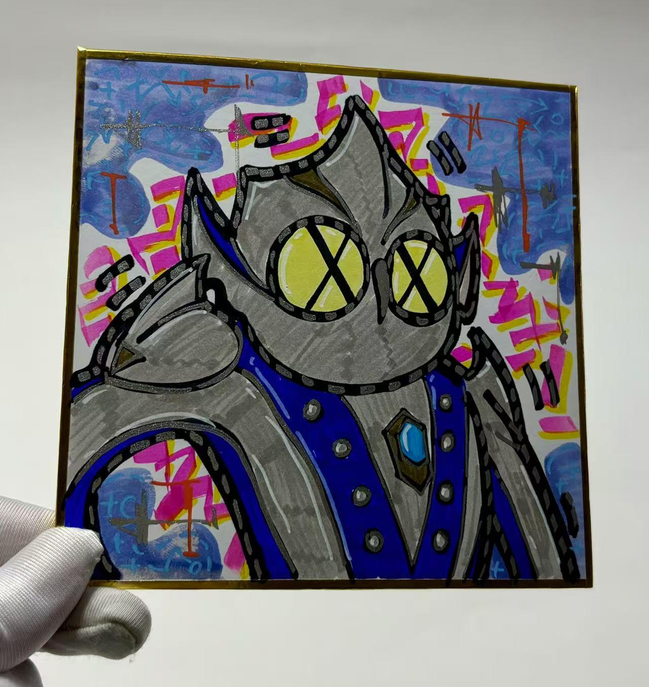 零元拍：歪歪亲笔签名原画色卡，尺寸：12/12厘米，不是复制画哦