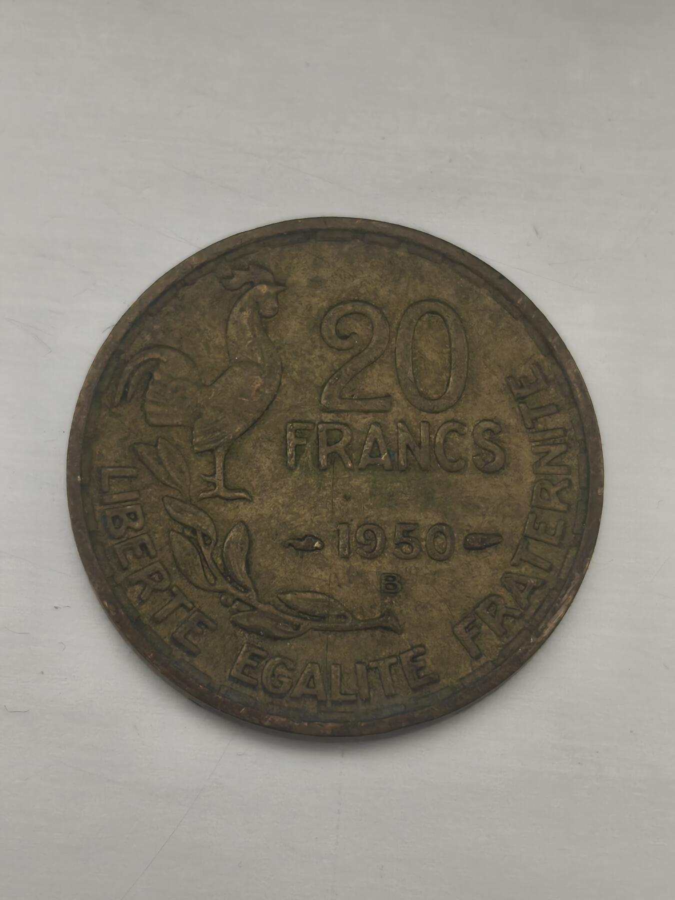 Krab外币市集Vol.11 法国1950年B版20法郎