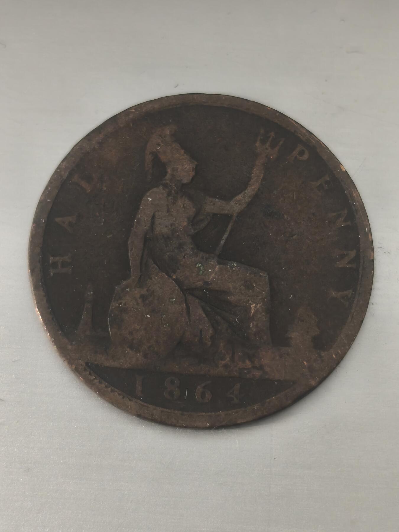 Krab外币市集Vol.11 英国维多利亚1863年1/2便士