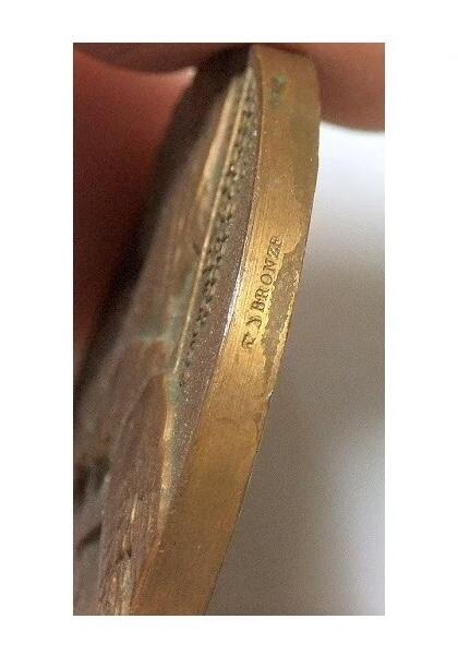 法国1900年前后 和平鸽高浮雕精制大铜章 40MM  