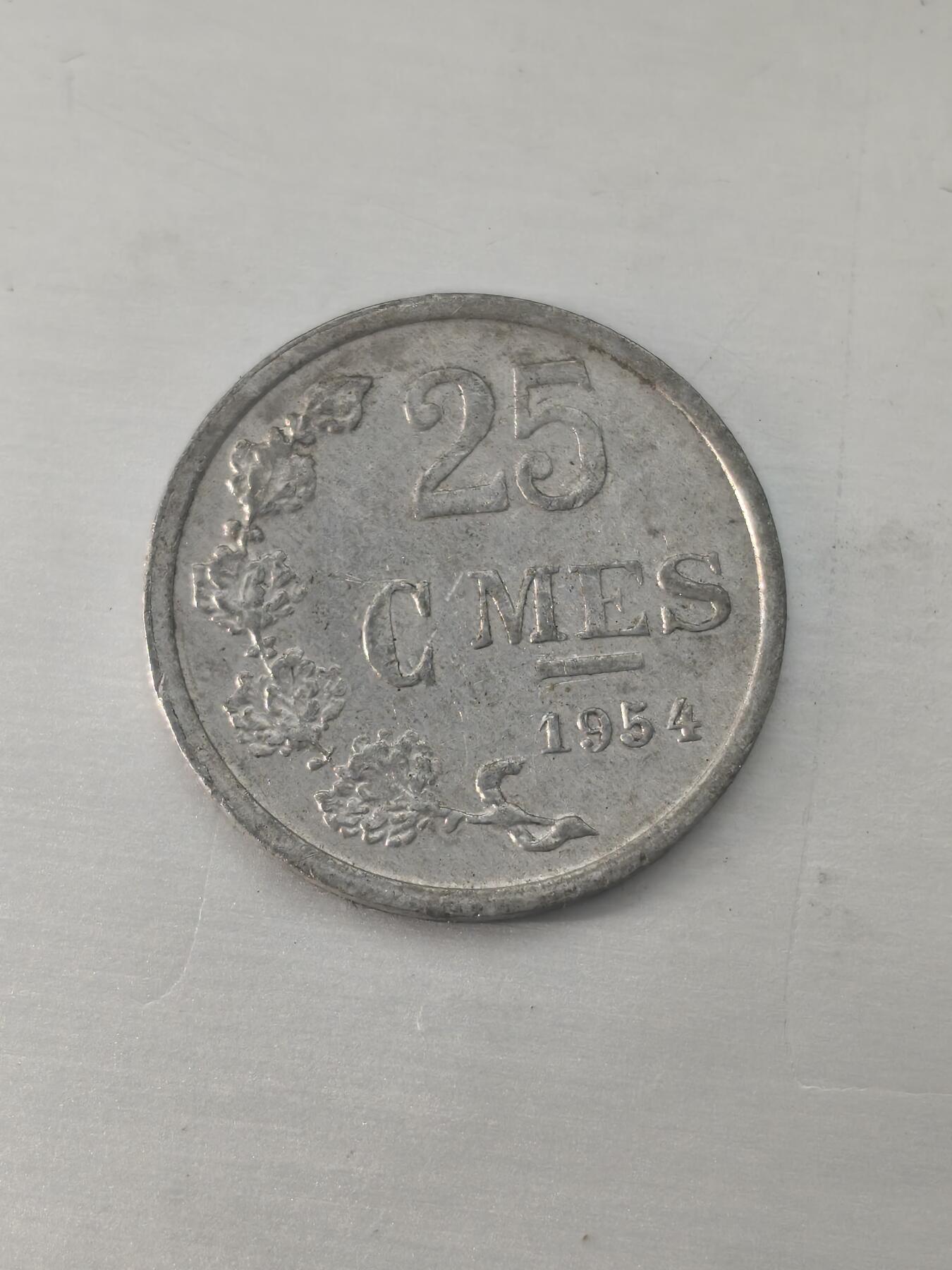 Krab外币市集Vol.11 卢森堡1954年25分