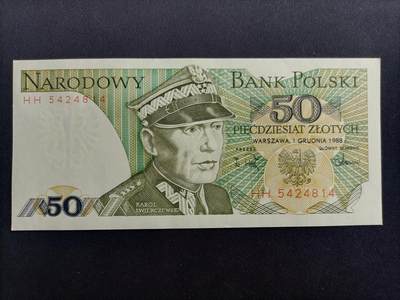 【游宝拍卖】乙巳蛇年43期 周六集拍 - 波兰-50兹罗提【1988年 全新UNC】