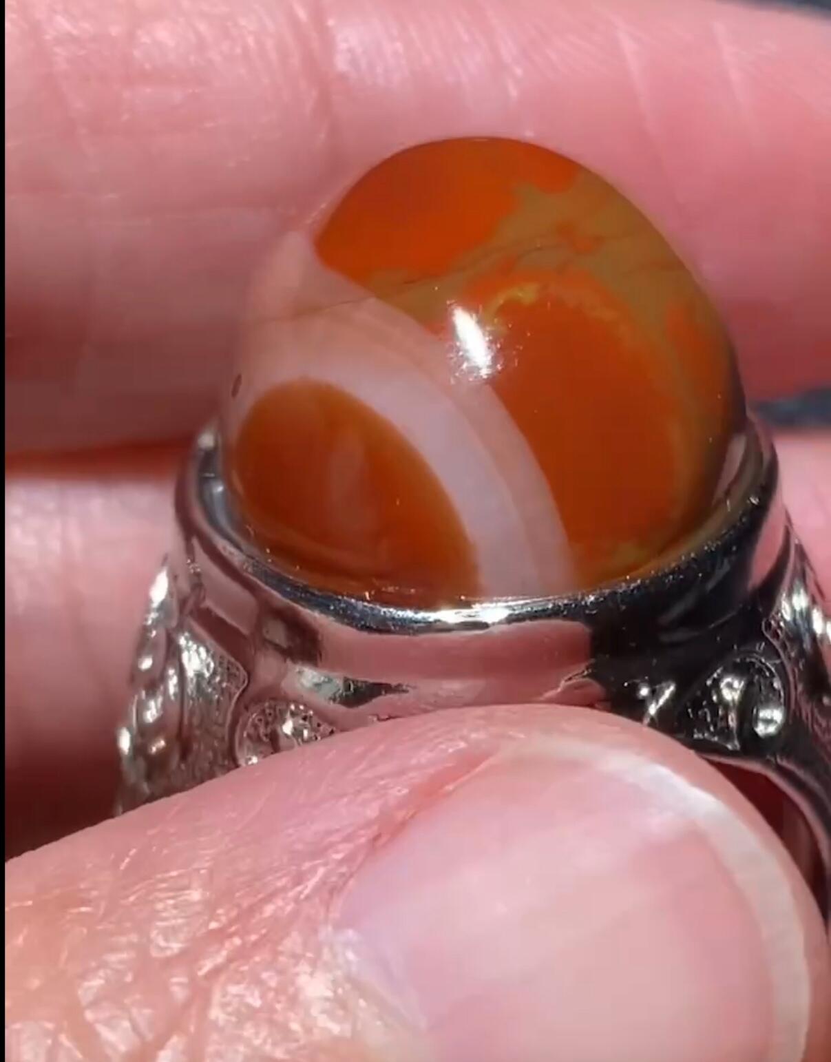 ❤️战国红玛瑙戒指(37019)戒面尺寸19*16mm重量11.7g