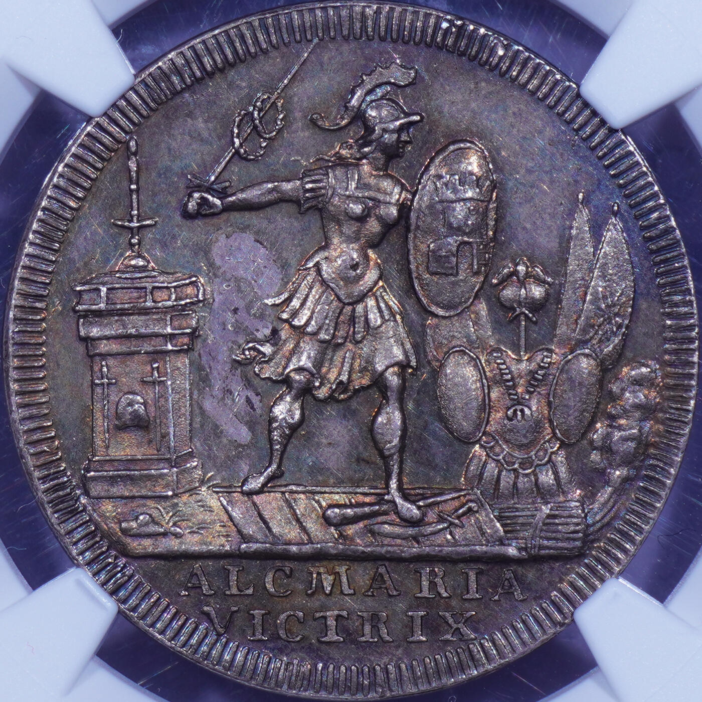 NGC MS64唯一记录1693年荷兰阿尔克马尔市成功抵御西班牙入侵纪念银章