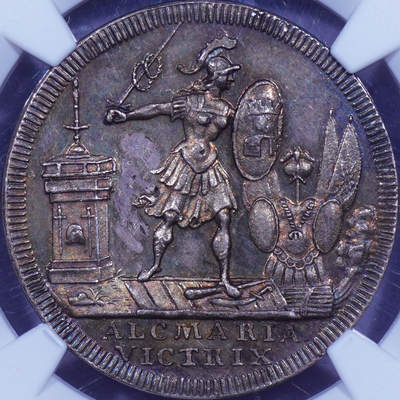 NGC MS64唯一记录1693年荷兰阿尔克马尔市成功抵御西班牙入侵纪念银章 - NGC MS64唯一记录1693年荷兰阿尔克马尔市成功抵御西班牙入侵纪念银章