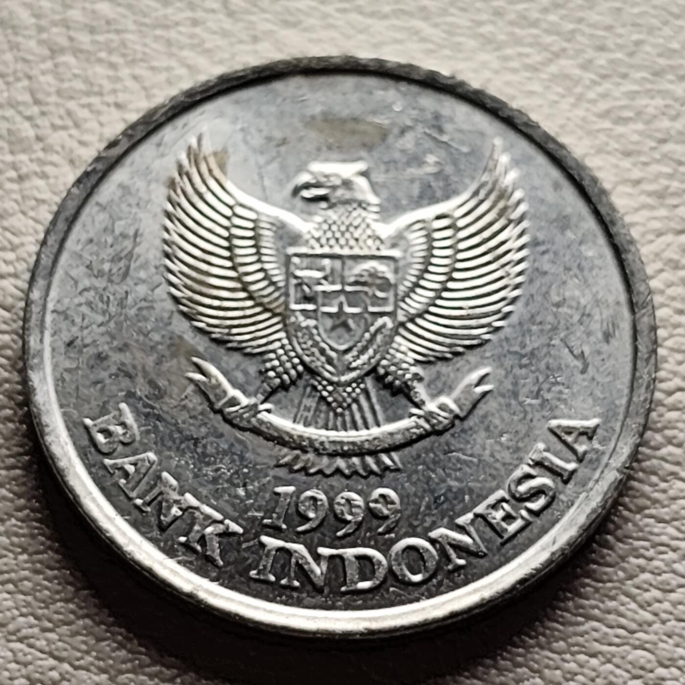 泉币菌-第31场-中外散币乐园 美品 印度尼西亚 100卢比铝币 鹦鹉