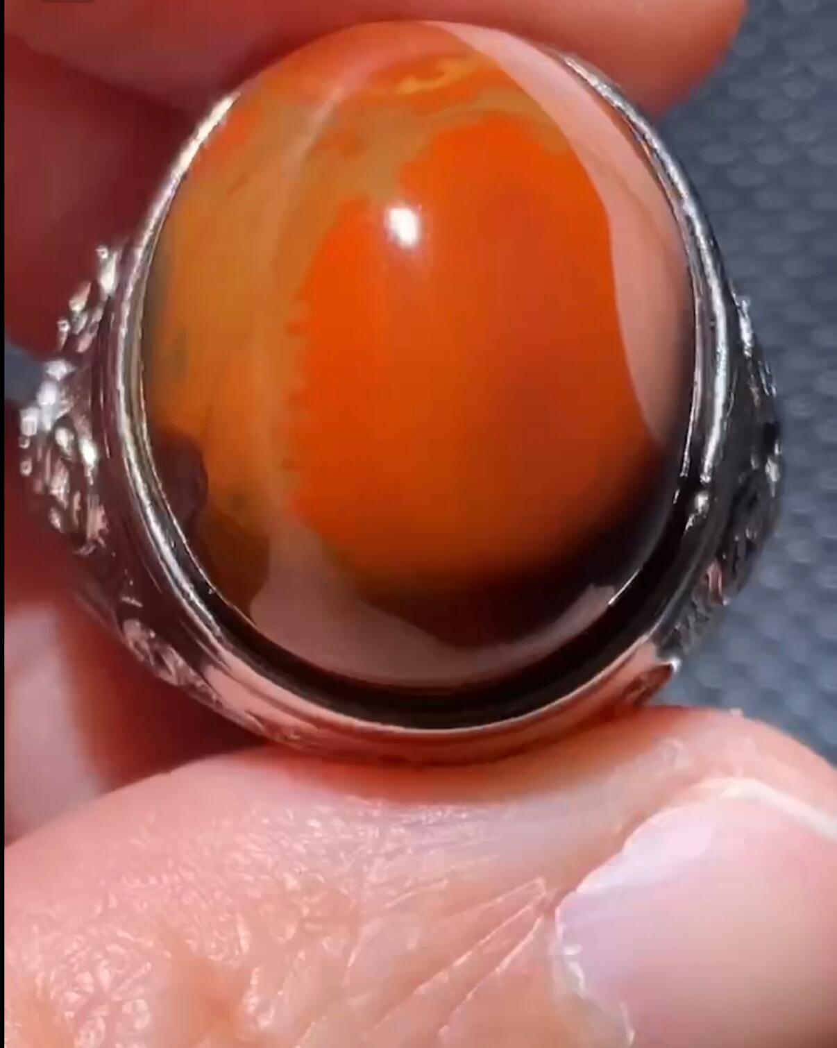 ❤️战国红玛瑙戒指(37019)戒面尺寸19*16mm重量11.7g