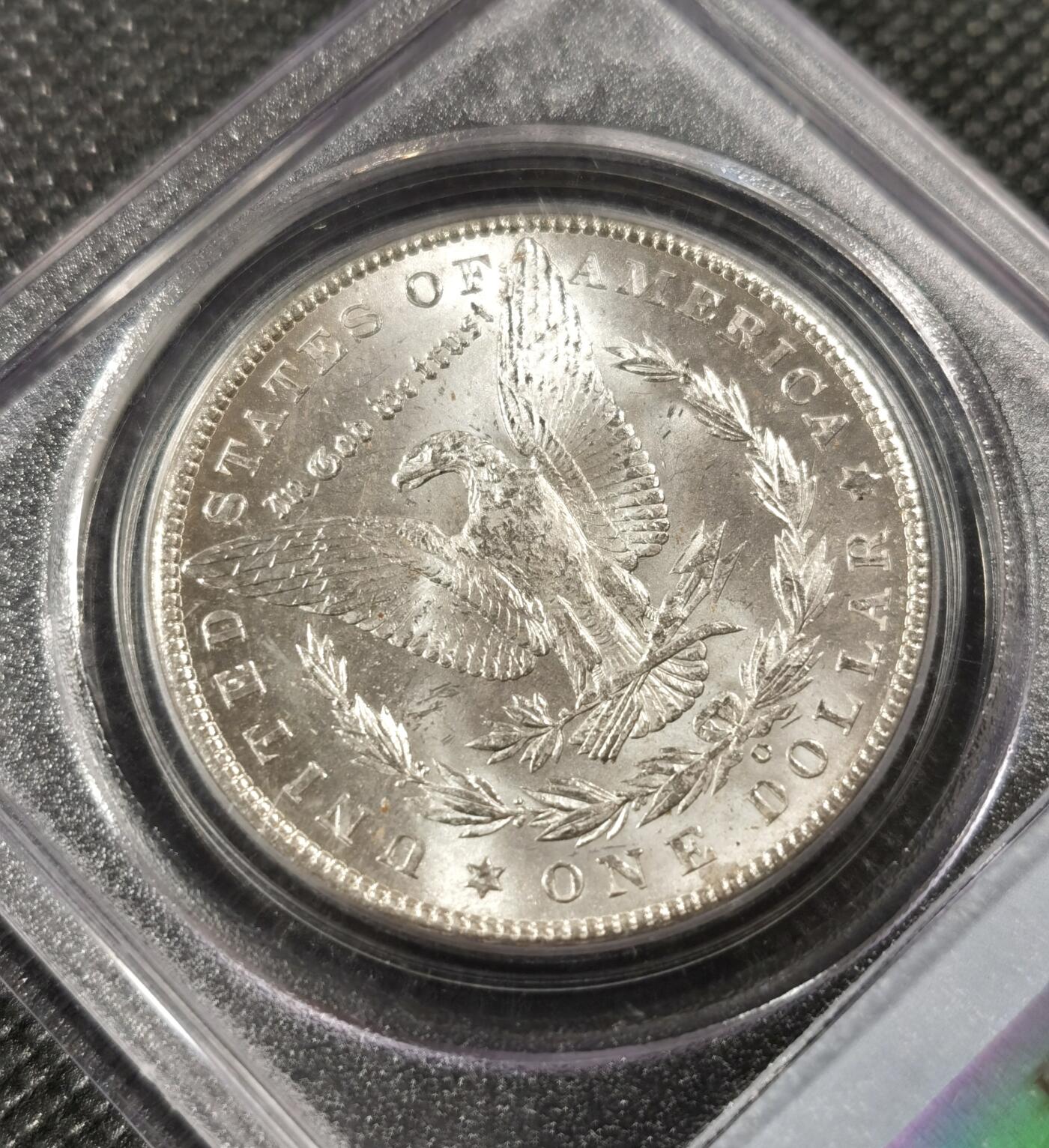  甄臻铺-世界币章拍卖（第19期），送拍享返佣金等优惠多多 PCGS-MS64 1901年O版摩根淡淡包浆