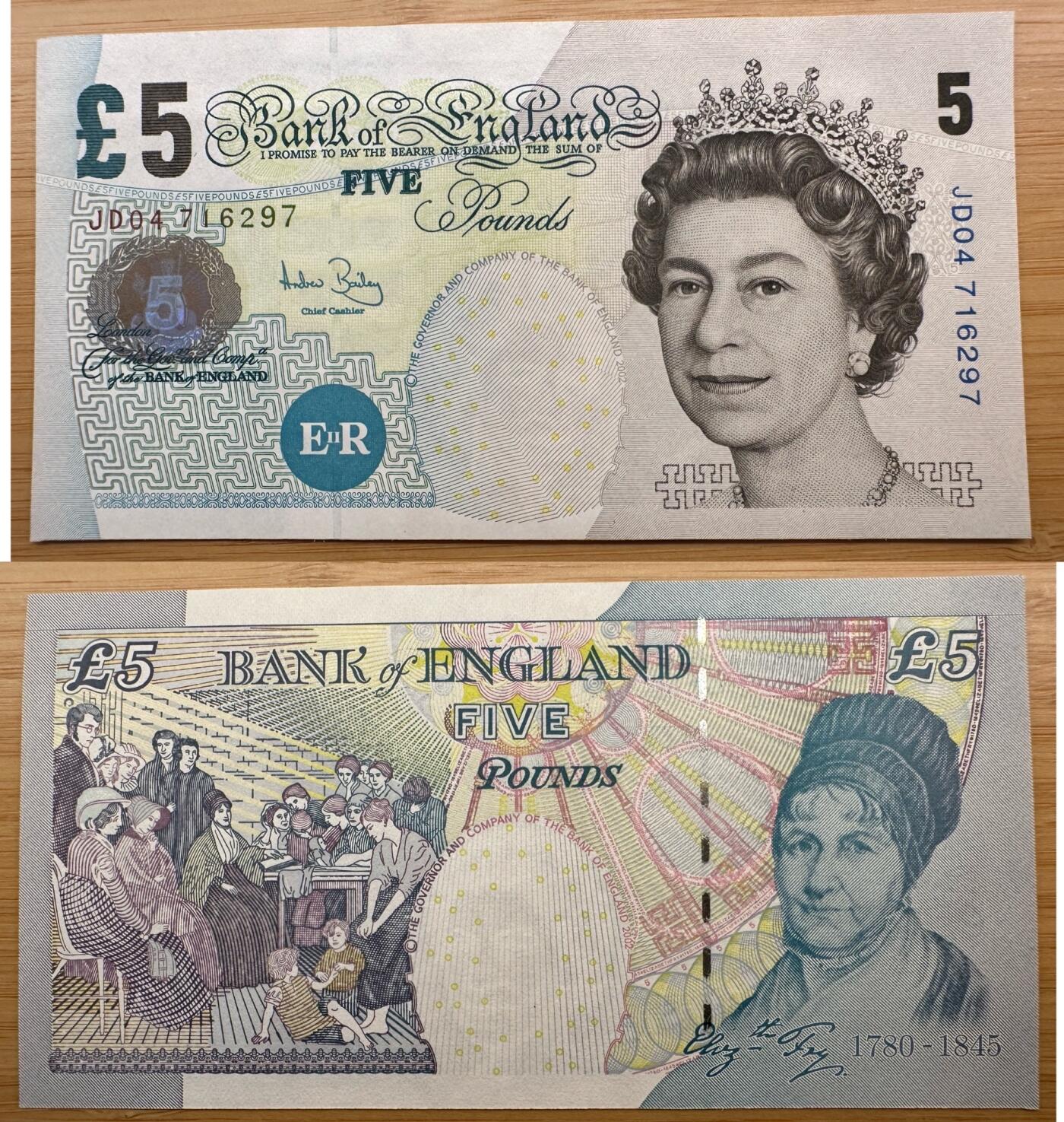 英国5 英镑纸币全新UNC - 蒂克钱币- 蒂克钱币- 麦稀奇