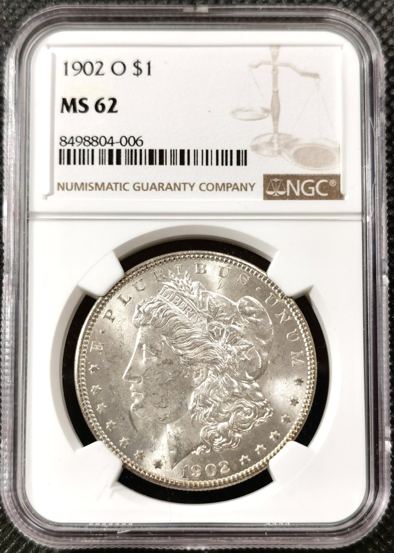  甄臻铺-世界币章拍卖（第19期），送拍享返佣金等优惠多多 NGC-MS62 1902年O版摩根，曝光品相，严重低评