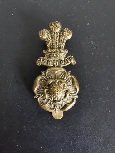 老王徽章第123期 - 英国约克郡骠骑兵团帽徽   一战时期