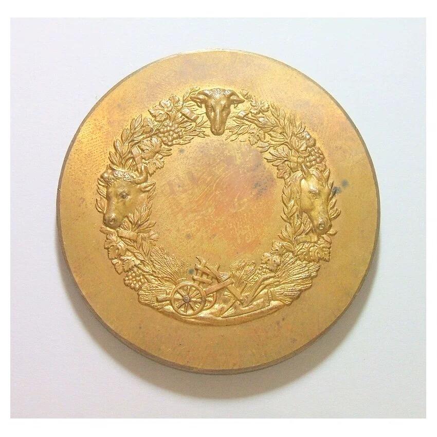 法国1900年前后 农业丰收高浮雕精制大镀金章 50MM