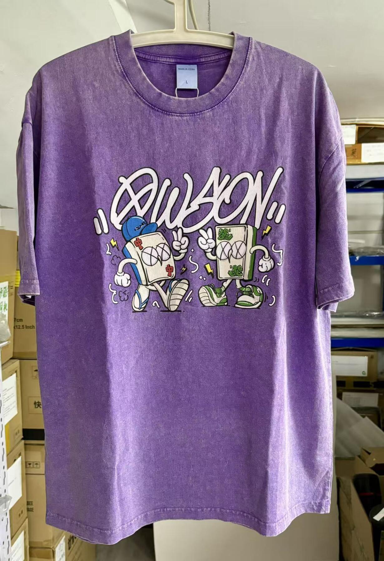 零元拍：艺术家 WAIWAI  OWSON 品牌260克水洗重磅潮流Oversize T恤L码拍品为L码，颜色以实物为准