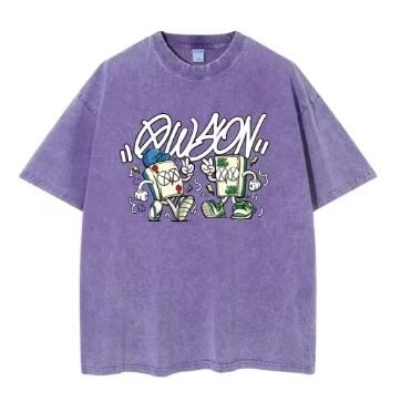 零元拍：艺术家 WAIWAI  OWSON 品牌260克水洗重磅潮流Oversize T恤L码拍品为L码，颜色以实物为准