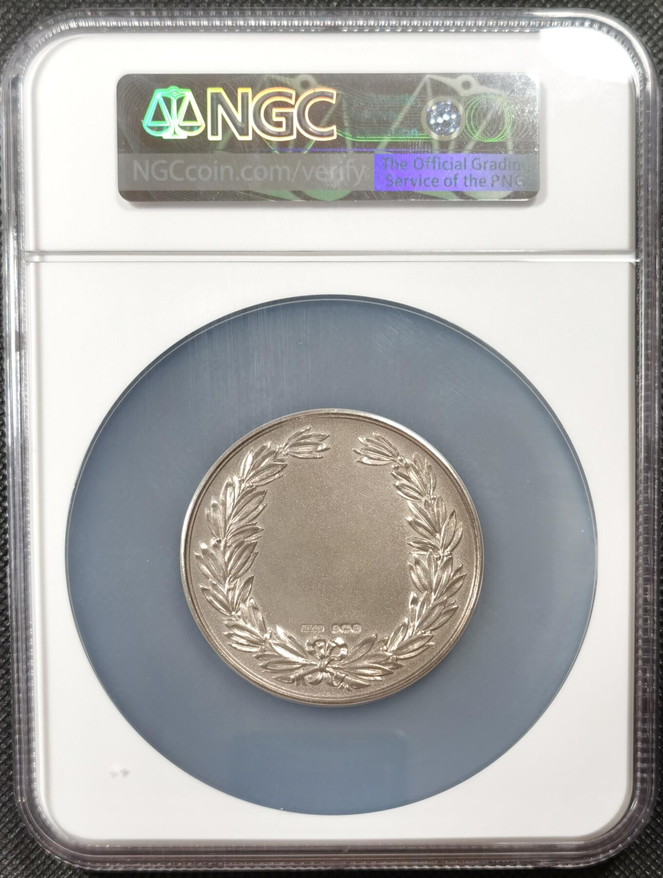 甄臻铺-世界币章拍卖（第19期），送拍享返佣金等优惠多多 NGC-MS64 1935年(按英国银标)英国卡多根马术学校获奖大银章，直径57毫米，银戳全，NGC大盒高分唯一记录，十分稀有