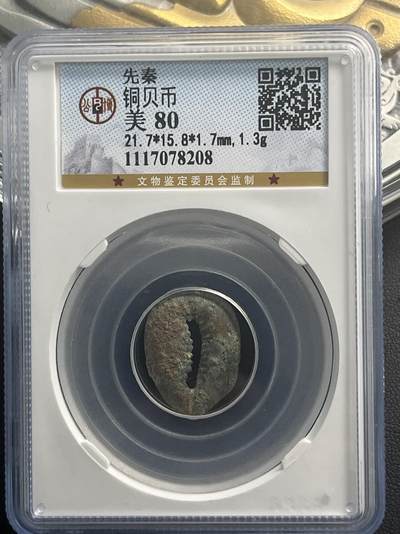 ❤️【币观天下】❤️第311期钱币拍卖- 2025.5.30周五晚上6点半场-长期征集拍品 - 先秦铜质贝币公博评级美品80