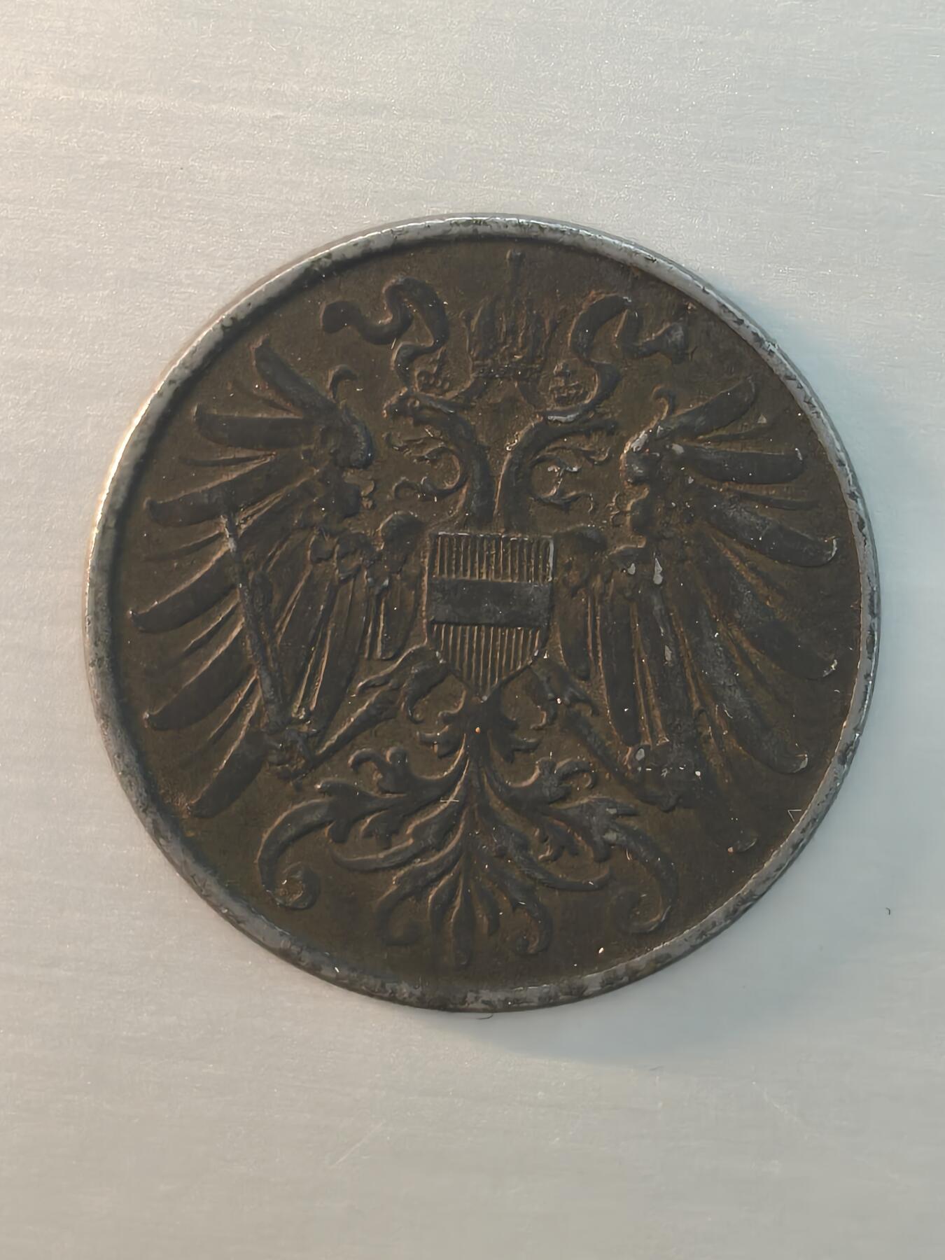 Krab外币市集Vol.12 奥地利1917年2赫勒铁币