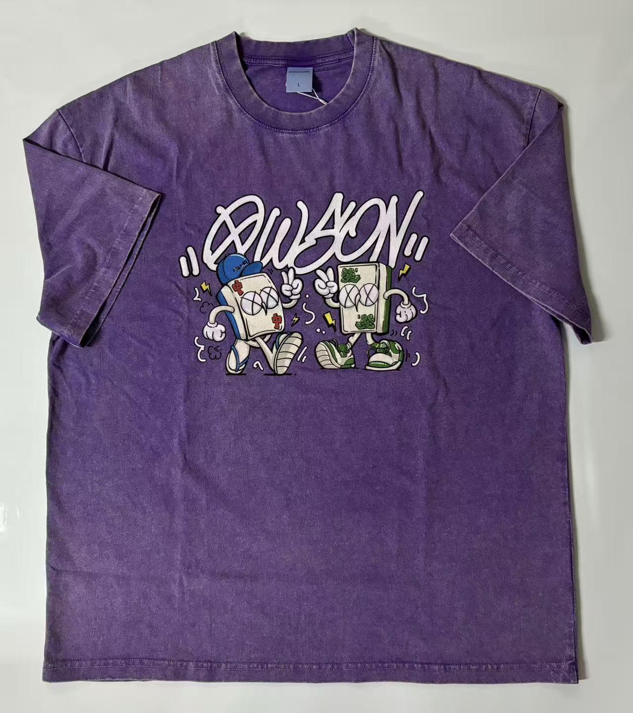 零元拍：艺术家 WAIWAI  OWSON 品牌260克水洗重磅潮流Oversize T恤L码拍品为L码，颜色以实物为准