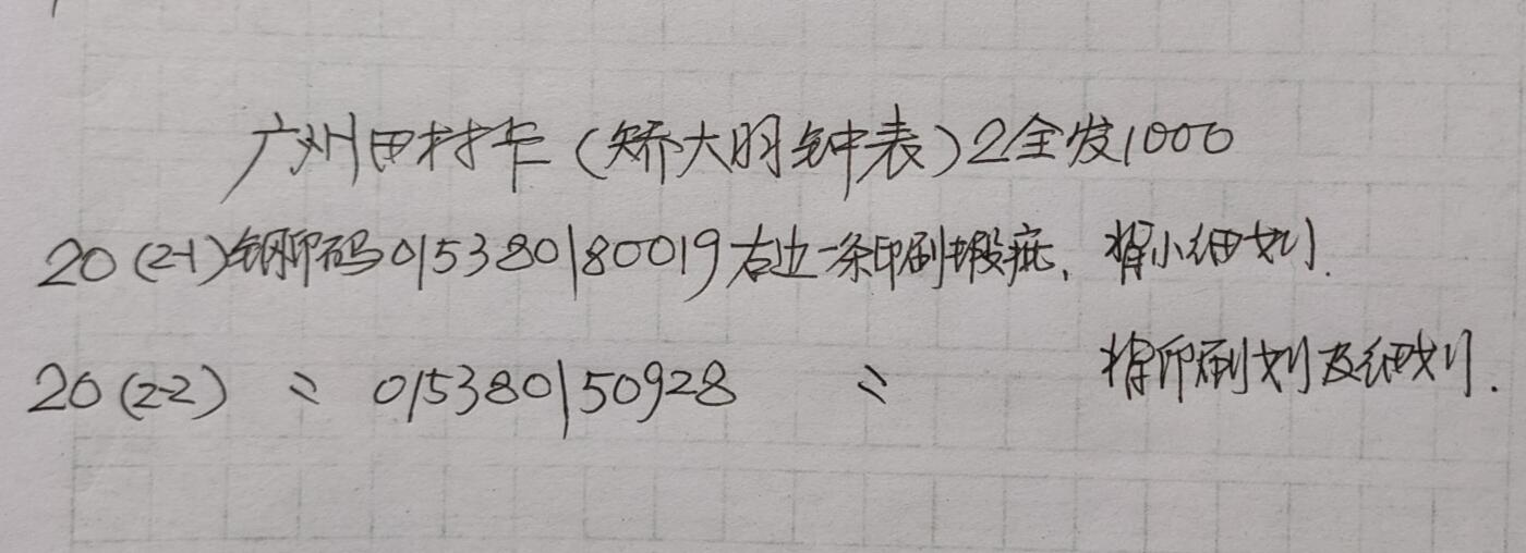 公藏第46期裸卡拍卖 广州田村卡（GJ13  矫大羽钟表）2全发行1000，品相钢印码见描述。