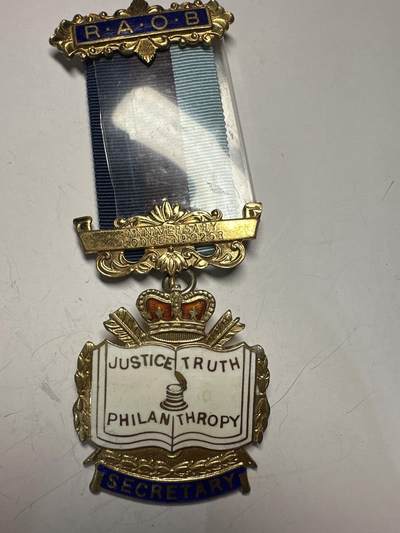 11.26散币、徽章专场 - 共济会荣誉勋章 表彰其担任秘书（Secretary）职务的贡献 伯明翰走狮银