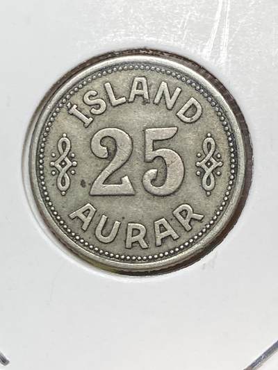 2025年第五十五场(总第八十一场）外国好品散币(免佣金) - 少见好品–冰岛王国1940单年份25奥拉(克里斯蒂安十世时期，无标版)