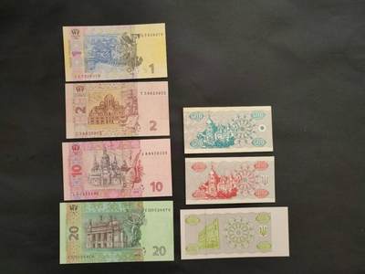 外国纸币专场250607第四十七场 乌克兰🇺🇦纸币六张，全新品相UNC ，其中500UNC-。