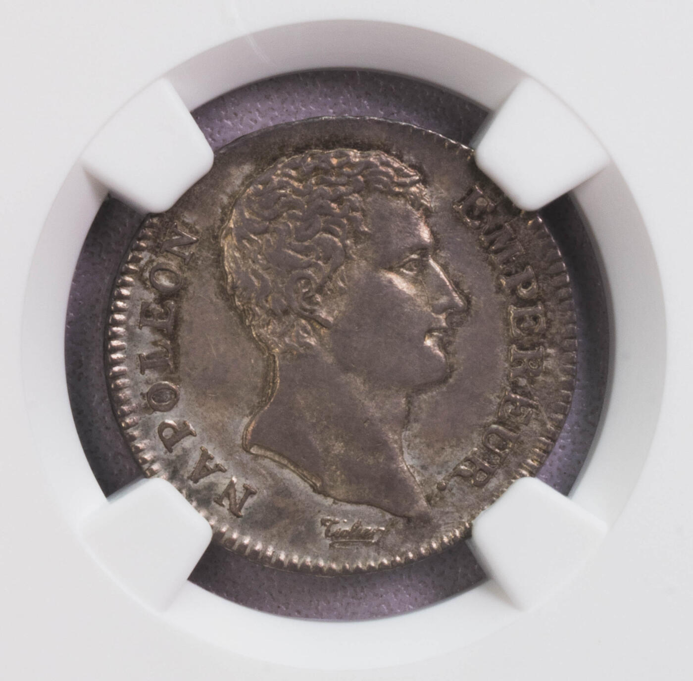 NGC-MS62 共和12年法国拿破仑无桂冠版1法郎银币 第四名