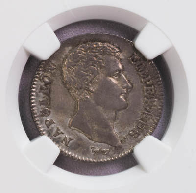 NGC-MS62 共和12年法国拿破仑无桂冠版1法郎银币 第四名 - NGC-MS62 共和12年法国拿破仑无桂冠版1法郎银币 第四名