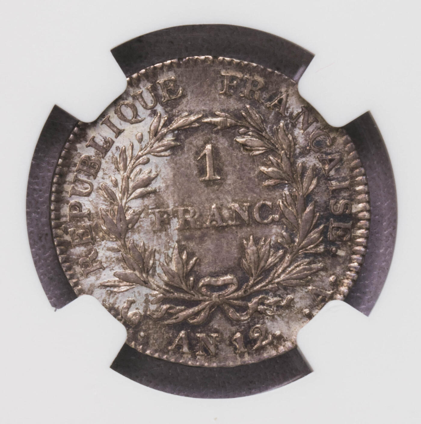 NGC-MS62 共和12年法国拿破仑无桂冠版1法郎银币 第四名