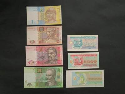 外国纸币专场250607第四十七场 乌克兰🇺🇦纸币六张，全新品相UNC ，其中500UNC-。