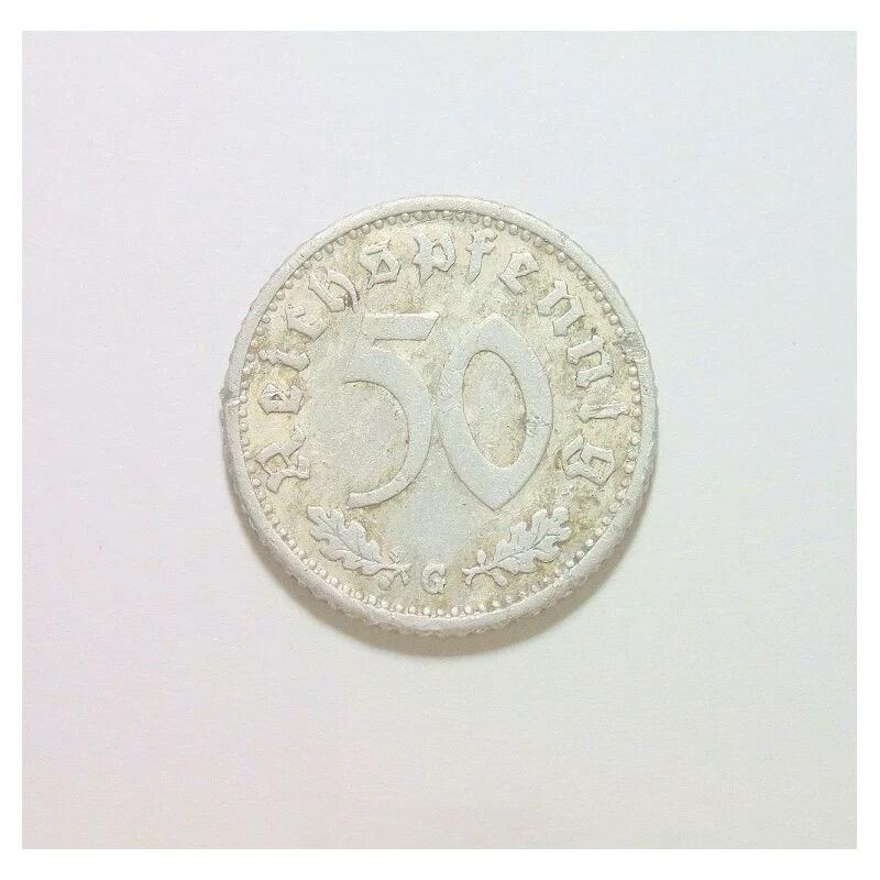 德国第三帝国1935年G版50芬尼 好品