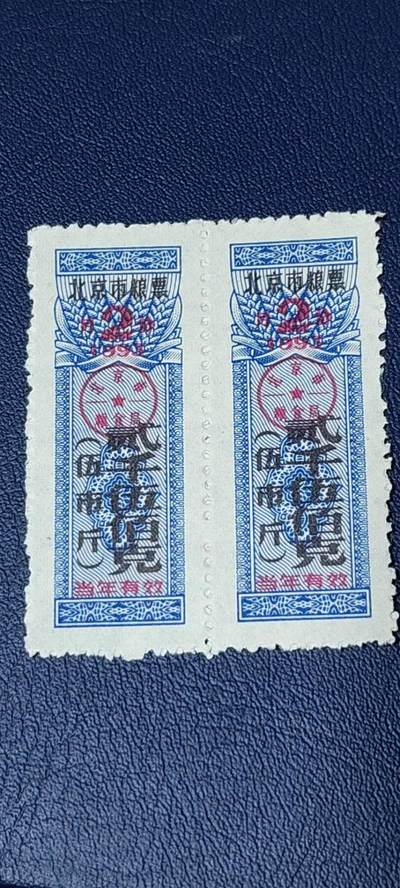 票证拍场    都是整版或者联票 北京市粮票   1993年发行  贰仟伍佰克  