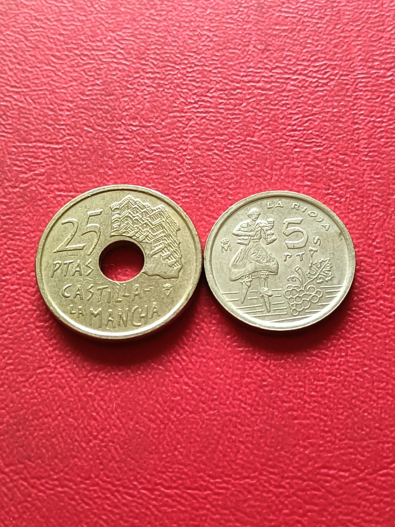 【云涧收藏】第三十一场 西班牙1996年5、25比塞塔2枚