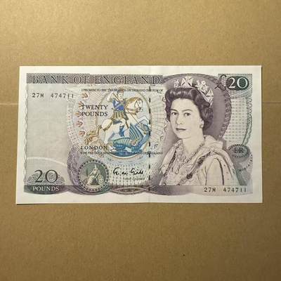 【礼羽收藏】🌏世界钱币拍卖第89期 - 英国D序 20镑 全新unc 有轻微潮斑