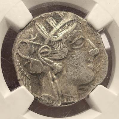 博洋堂世界钱币拍卖第129期（全场包邮） NGC XF 古希腊大名誉品，雅典娜猫头鹰4德拉克马银币，公元前440-前404年伯里克利黄时代货币