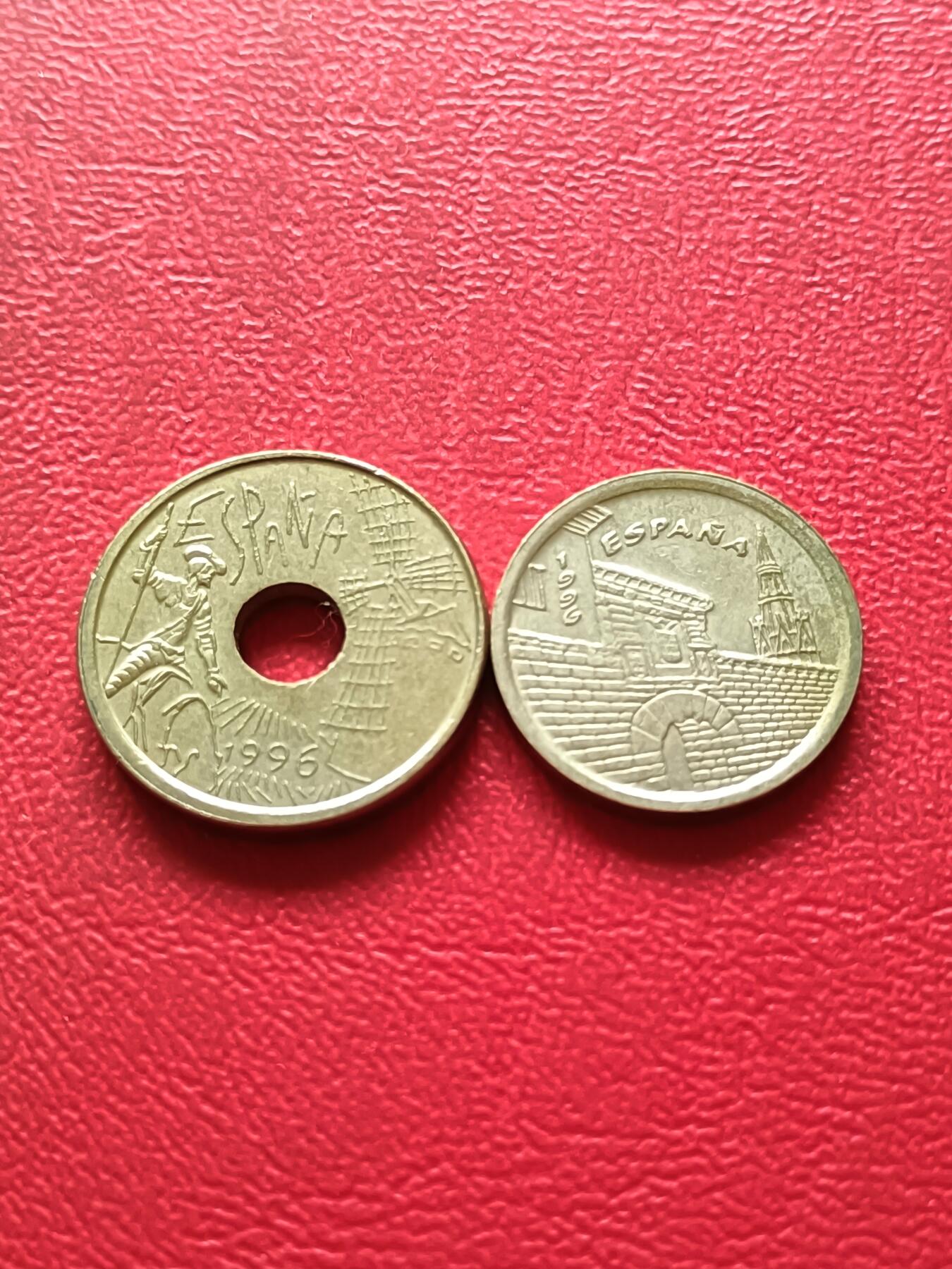 【云涧收藏】第三十一场 西班牙1996年5、25比塞塔2枚