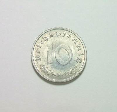 可评级 盟军占德国1947年F版10芬尼拔毛鹰 难得开卷原光 - 可评级 盟军占德国1947年F版10芬尼拔毛鹰 难得开卷原光