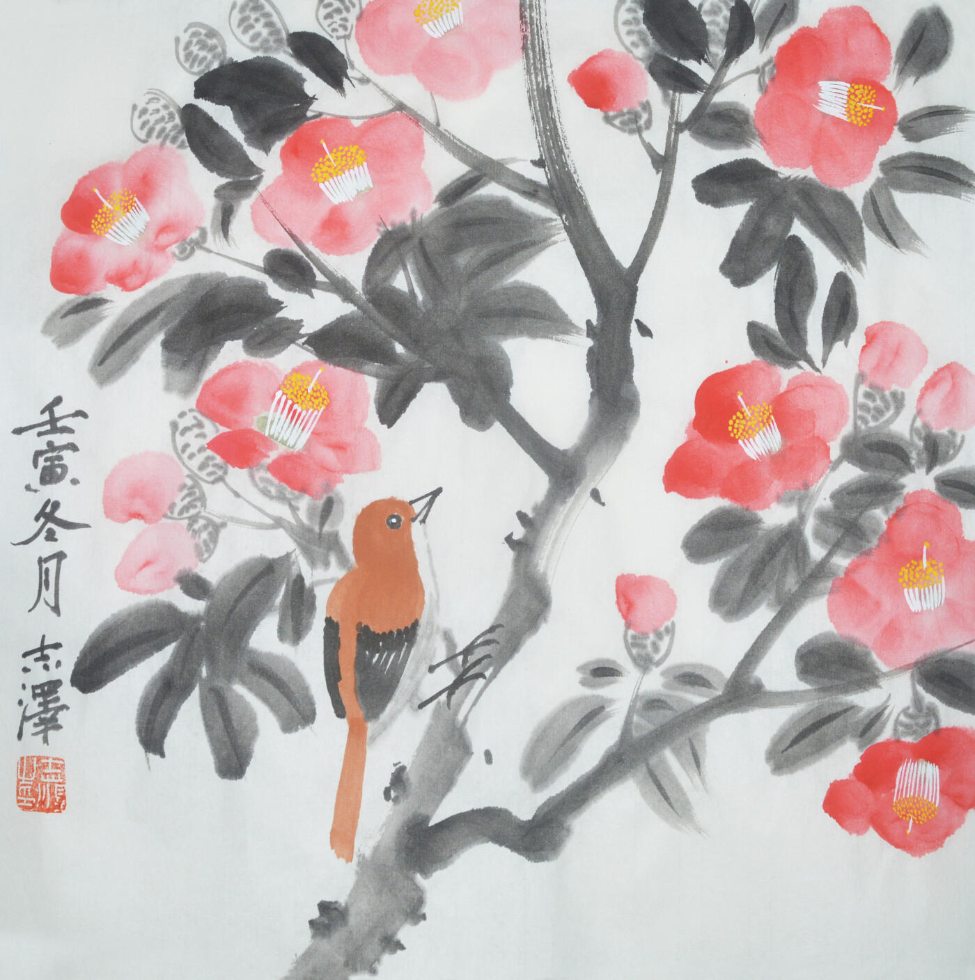 中国美术学院校友专场三 吕志泽《山茶花》