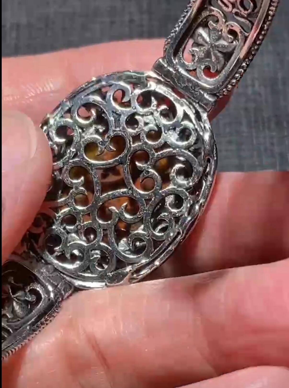 ❤️战国红玛瑙古法半镯(36026)戒面尺寸20*15mm重量20.2g