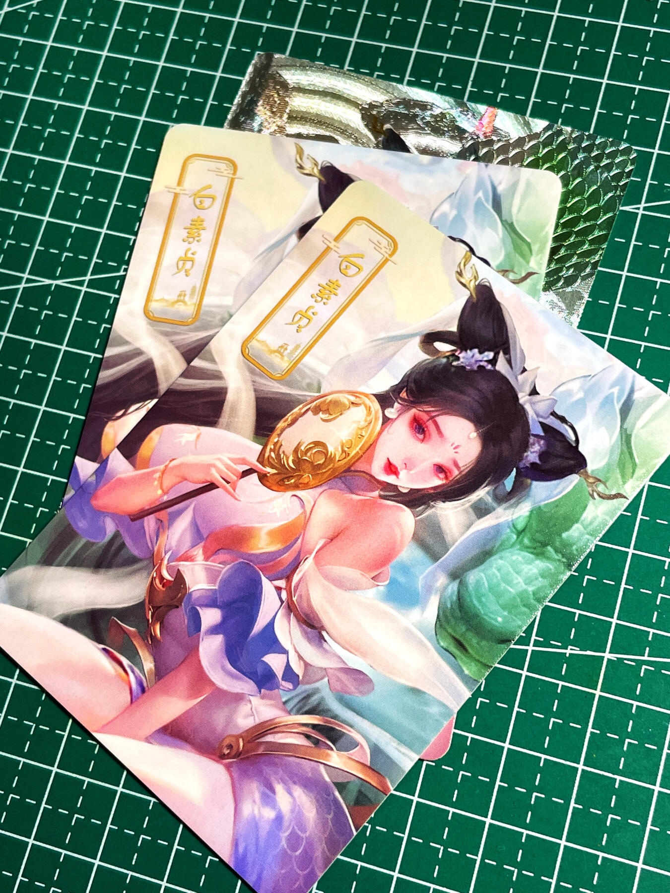 显眼宝17期 大家玩卡快乐 砖家卡牌   原创青白蛇系列  白蛇含特卡3张  粗闪工艺 大卡尺寸63*88