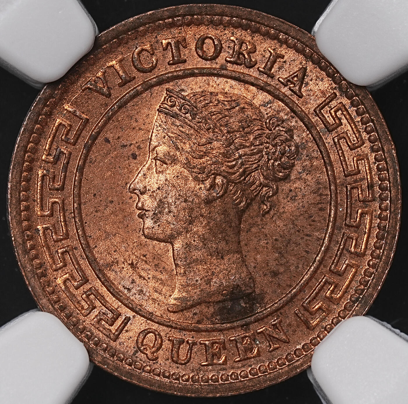 修遠堂世界钱币第七十二期 NGC MS64RB 1890年英属锡兰1/4分铜币