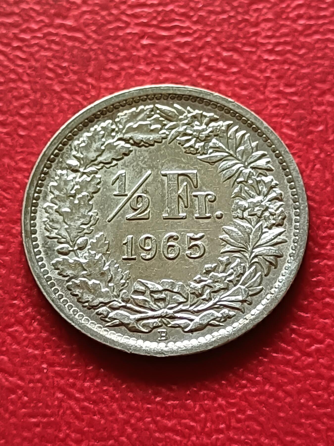 【云涧收藏】第三十一场 瑞士1965年1/2法朗银币，UNC