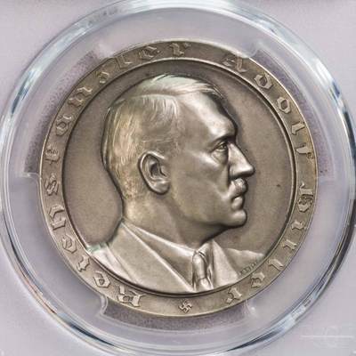 PCGS-MS63 1933德国小胡子大事记银章 大热品种 - PCGS-MS63 1933德国小胡子大事记银章 大热品种