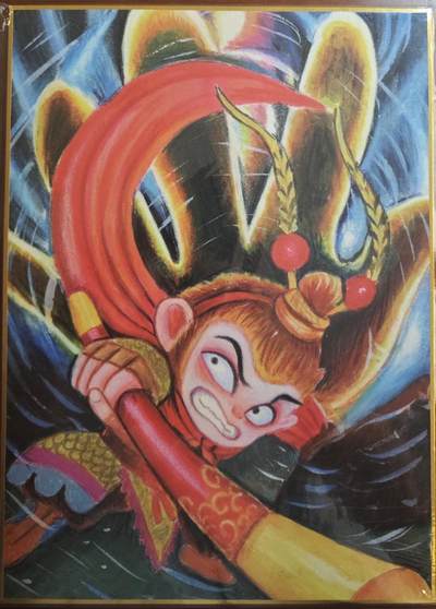 白泽拍卖卡牌手绘专场第18期（端午临中夏，时清日复长） 2024 山河潮玩 师徒五人大色纸一套5张+如来佛祖1张 共6张 尺寸：21CM*29CM