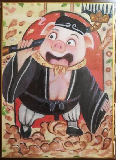 白泽拍卖卡牌手绘专场第18期（端午临中夏，时清日复长） 2024 山河潮玩 师徒五人大色纸一套5张+如来佛祖1张 共6张 尺寸：21CM*29CM