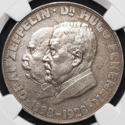 修遠堂世界钱币第七十二期 - NGC MS64 1928年齐柏林飞艇横穿太平洋纪念银章