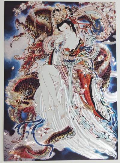 白泽拍卖卡牌手绘专场第18期（端午临中夏，时清日复长） 2024 焱卡文化 列仙卷A4装饰画3张 辰龙 245/300，寅虎 137/300，三霄娘娘 262/300 粗闪 尺寸：A4大小